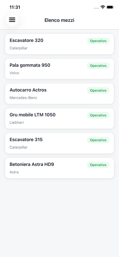 Elenco mezzi, stessa sorgente della mappa
